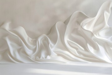 A simple bed with a white sheet on top