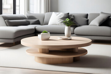 Modern Livingroom with sofa. Stylish Interior Design Background. Generative AI.