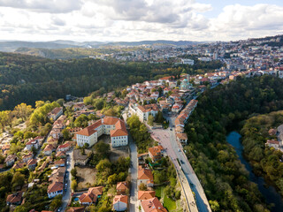 Aerial view of city of Veliko Tarnovo, Bulgaria