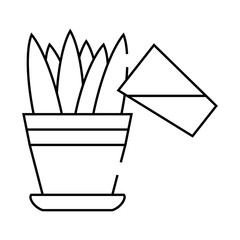 watering flowers line icon vector. watering flowers sign. isolated contour symbol black illustration