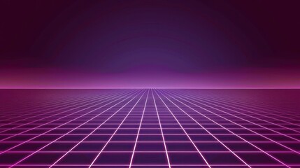 Retro Futuristic Grid Landscape