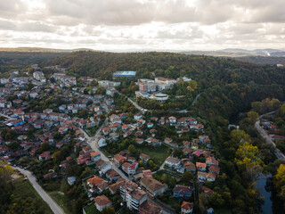 Aerial view of city of Veliko Tarnovo, Bulgaria