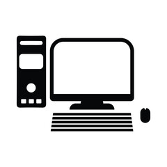 computer, pc, desktop, cpu, monitor, computer pc desktop icon
