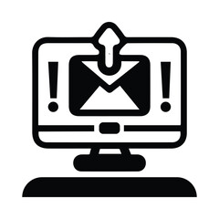 computer, send, receive, mail, envelope, computer send receive email icon