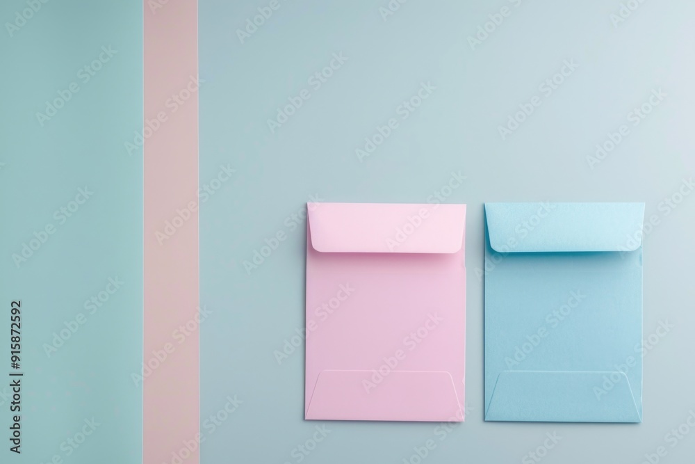 Poster two envelopes sit side by side, waiting for use or attention