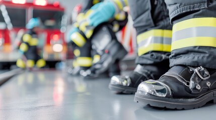 Firefighting Gear Prepared for Training Exercise at Local Fire Station