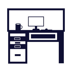 table, computer, computer table, lamp, pc, table lamp, desk table desktop workplace icon