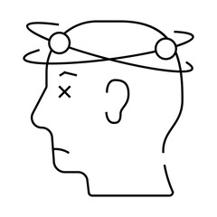 hangover morning line icon vector. hangover morning sign. isolated contour symbol black illustration