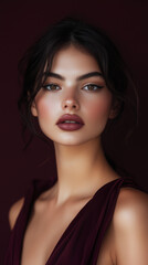 Fototapeta premium Turkish Female Model With Olive-Toned Skin
