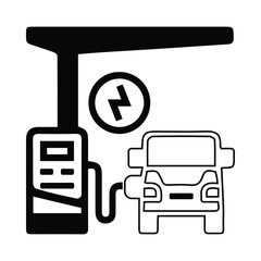 electric car, car, station, charging station, electric car charge station icon