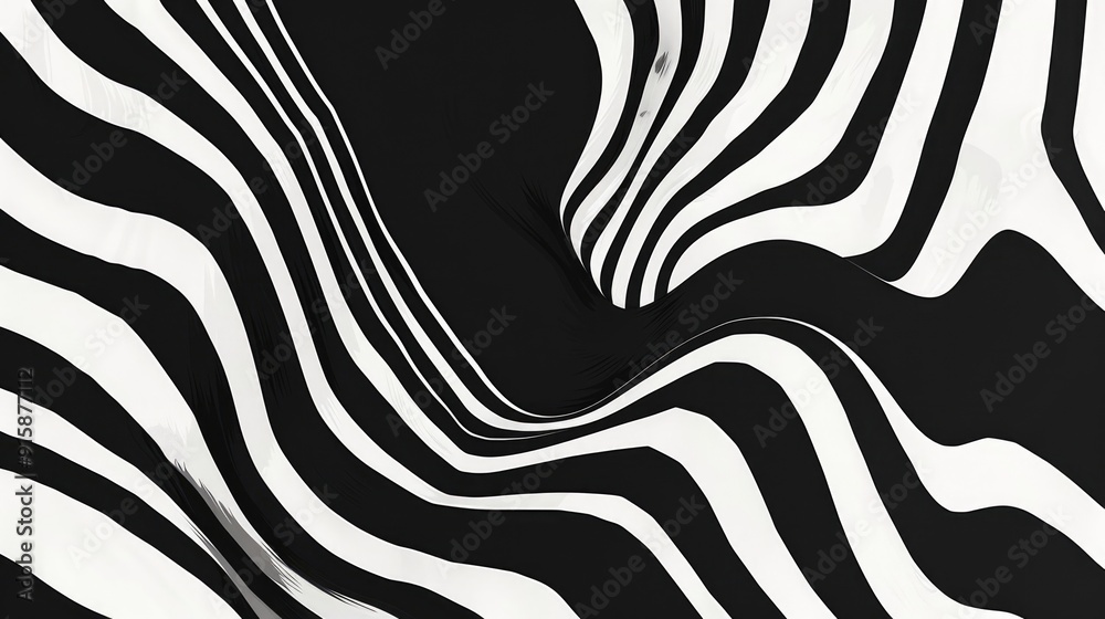 Poster a close-up shot of a black and white striped pattern, suitable for use in designs where bold texture