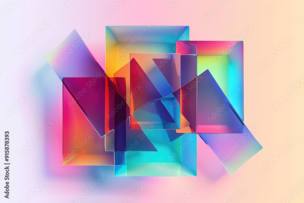 Poster abstract geometric pattern with bright colors