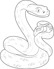 Fototapeta premium Snake Gamer Controller Animal Vector Graphic Art Illustration