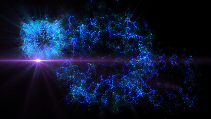 bright explosions of crystallized plasma in an abstract universe
