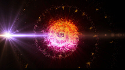 bright explosions of crystallized plasma in an abstract universe
