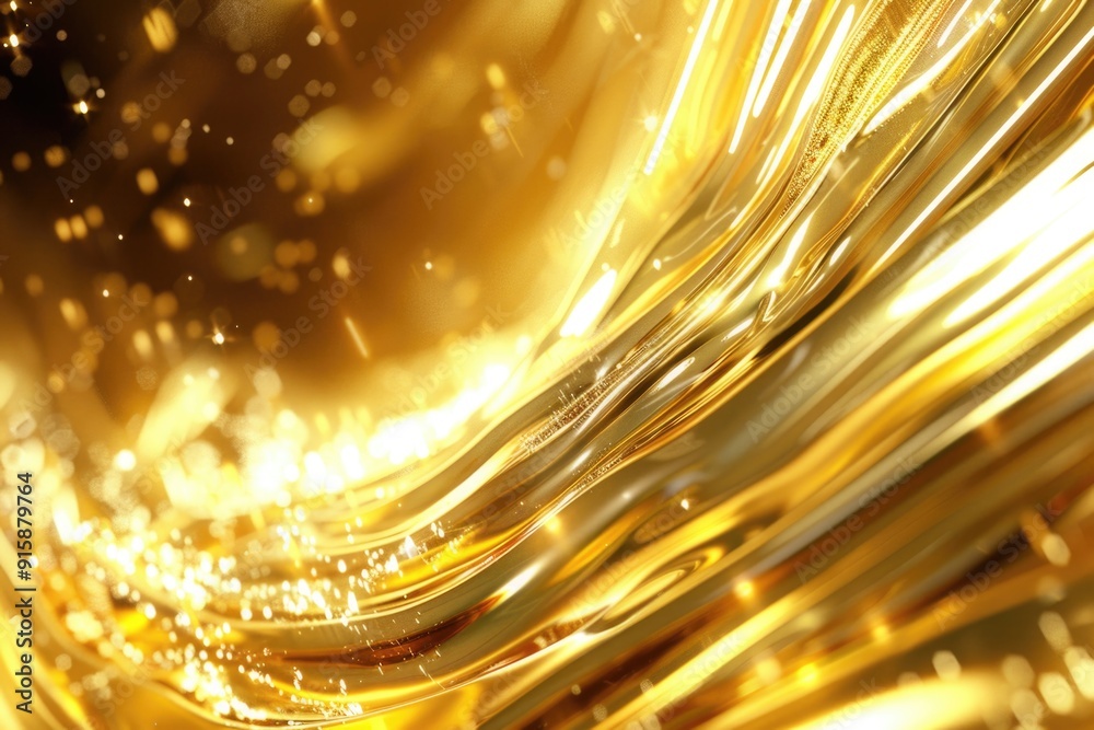 Poster Close-up of a shiny gold surface, ideal for highlighting or contrasting with other design elements