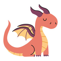 Cartoon cute dragon. Vector illustration