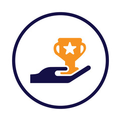 badge, winner, trophy, cup, first, award, sign, icon, first place trophy icon