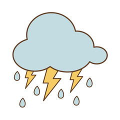 Thunderstorm Flat Design Clipart