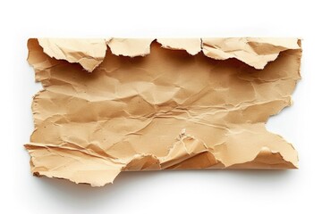 A single piece of brown paper placed on a clean white surface