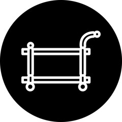 Fototapeta premium Tea Trolley Vector Line White Circle Black