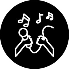 Karaoke Vector Line White Circle Black