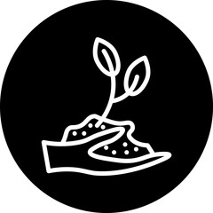 Gardening Vector Line White Circle Black