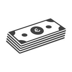 Euro banknotes for payment paper money icons. Finance banking icons for design. Vector currency elements isolate.