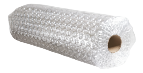 Roll of bubble wrap for packaging and protection, cut out - stock png.