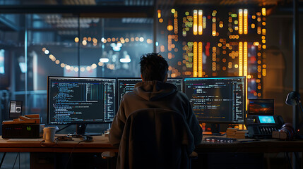 Obraz premium Neon light cloud computing futuristic technology and cloud storage illustration embodies network technologies cyberspace, showcasing a futuristic server in isometric perspective, dark background.