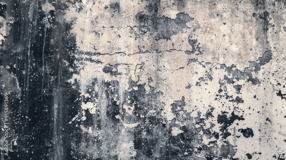 Poster a close-up shot of a wall with peeling paint, featuring textured surface and cracks