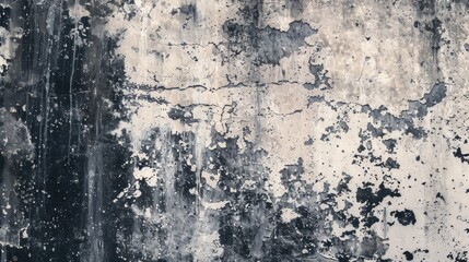 Fototapeta premium A close-up shot of a wall with peeling paint, featuring textured surface and cracks