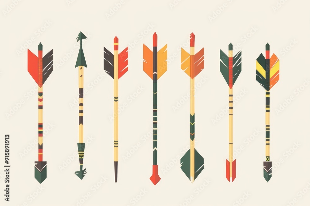 Poster a set of colorful arrows arranged together