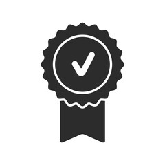 Certificate badge award icon. Premium quality. Seal stamp. Achievement badge. Profile Verification. Quality mark. Vector check mark. Approval sign. Task done. Project completed.