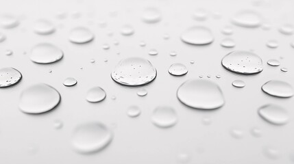 3D Render of Crystal Clear Water Droplets on Glass