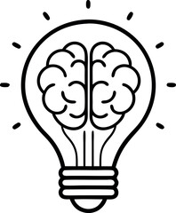 Creative Brain in a Light Bulb Symbolizing Innovation and Ideas