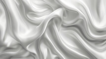 Fototapeta premium White silky fabric with wavy folds for background with a soft sway.