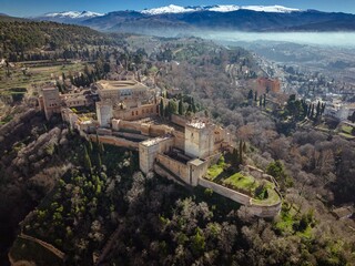 Fototapeta premium An aerial view of Granada in Spain during winter