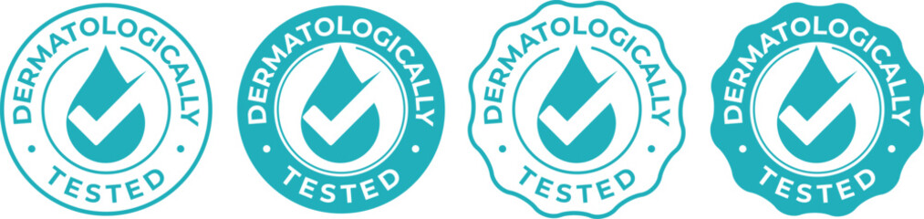Dermatologically vector badge template. Suitable for product label. © Inovo Lab