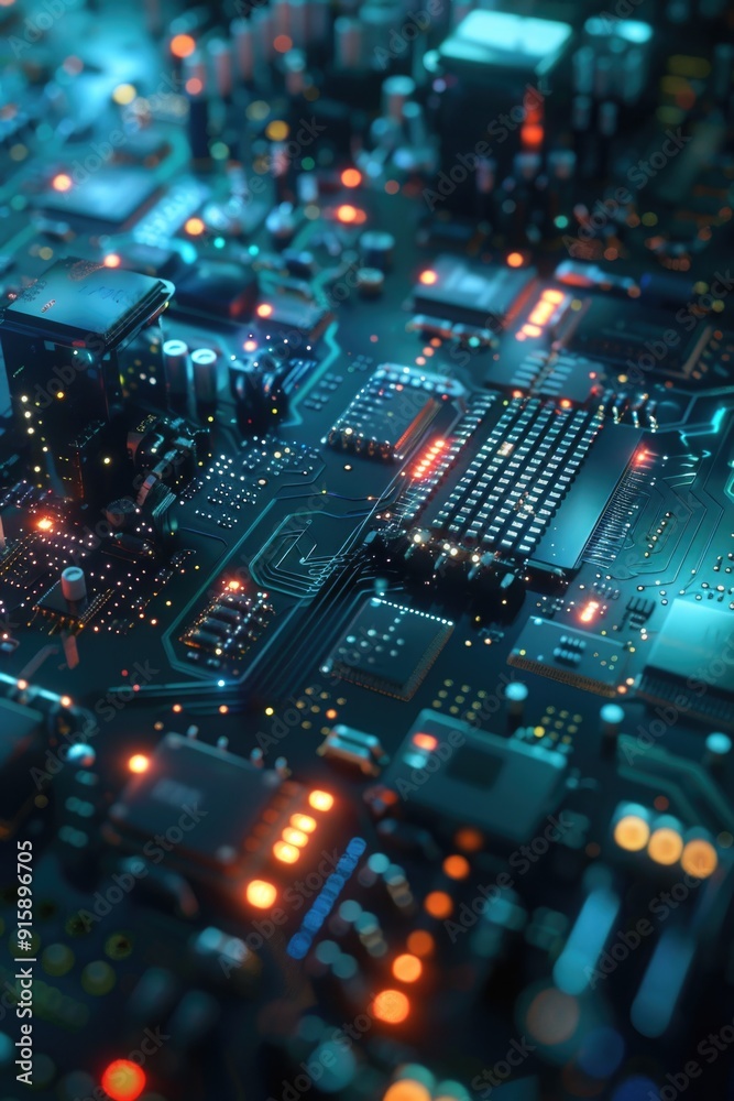 Poster A detailed image of a computer circuit board