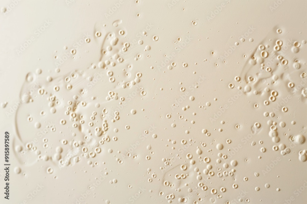 Poster a close-up shot of bubbles on a white surface, often used in design and creative projects