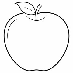 Best  apple line art  vector, Silhouette, illustration.
