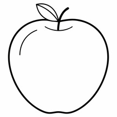 Best  apple line art  vector, Silhouette, illustration.
