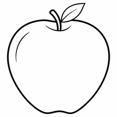 Best  apple line art  vector, Silhouette, illustration.
