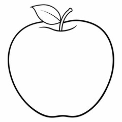 Best  apple line art  vector, Silhouette, illustration.
