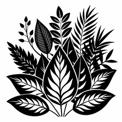  foliage   Silhouette Vector illustration