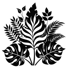  foliage   Silhouette Vector illustration