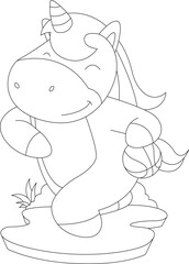 Unicorn Basketball player Basketball Animal Vector Graphic Art Illustration