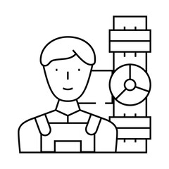 plumber worker line icon vector. plumber worker sign. isolated contour symbol black illustration