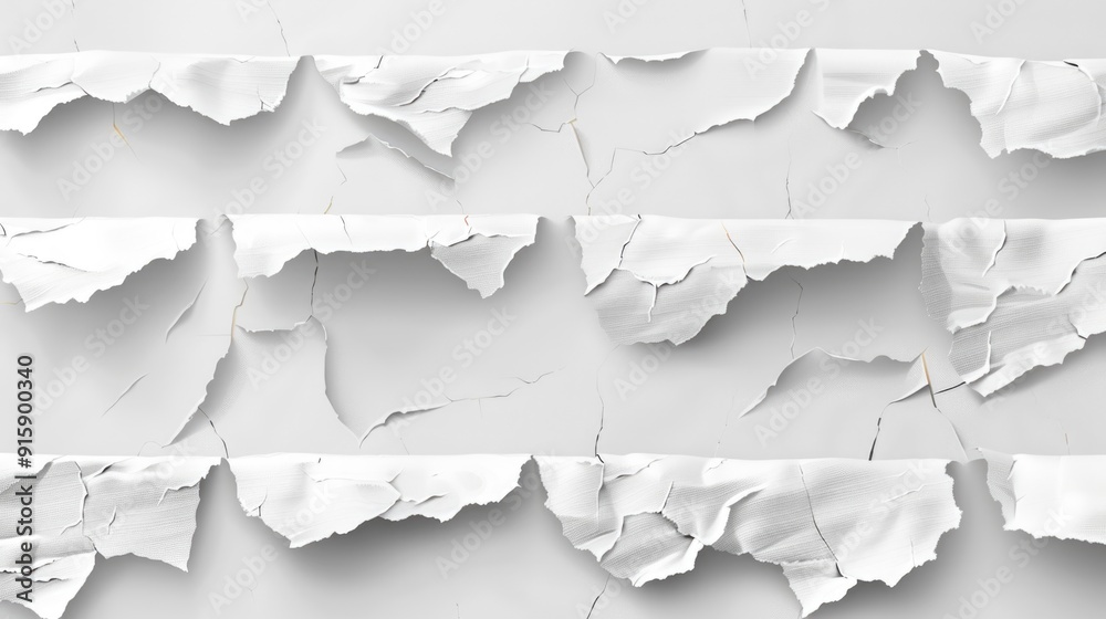 Poster a collection of torn papers hanging on a clothesline, with notes and scribbles scattered across the 